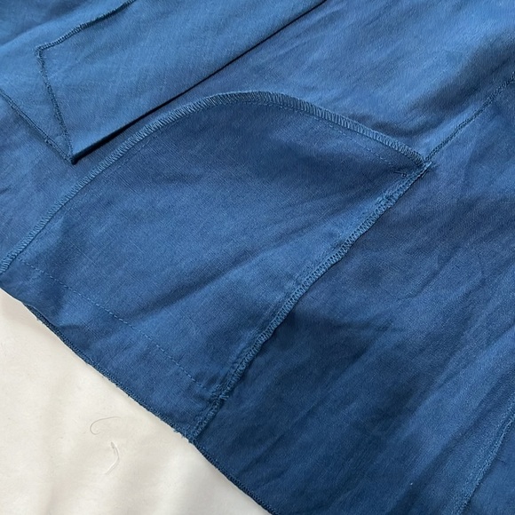 Grace Elements Blue 100% Linen Open Front Vest - Picture 4 of 5